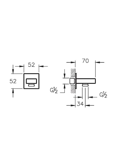 Artema Root Square Ankastre El Duşu Çıkışı Krom A45233 Krom