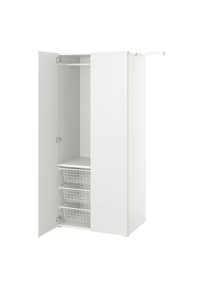 Ikea Beyaz Sağlam Kapaklı Gardırop 127x57x181 Cm