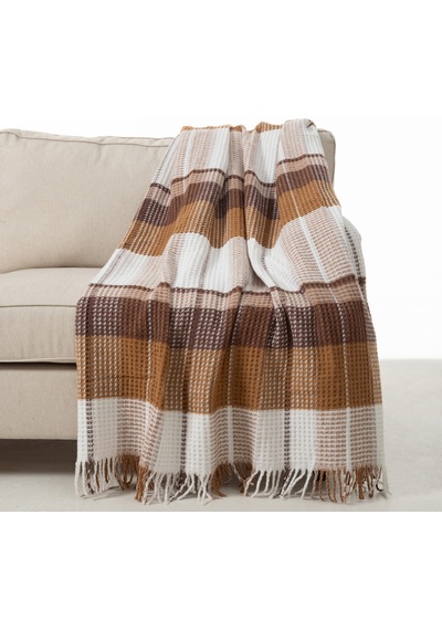 Mudo Home Scotch Diz Üstü Battaniye Bej 130x170 Diğer
