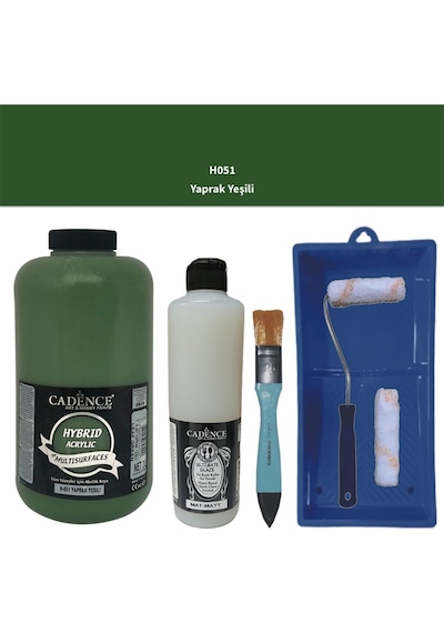 Mobilya Boyası-cadence Multisurface H-051 Yaprak Yeşil 2000ml Ultimate Vernik Mat 500ml Satenruloset Yaprak Yeşil