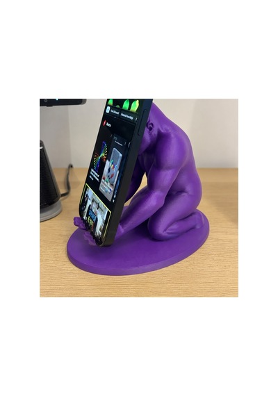 Alvera Goril Telefon Tutucu 3d Baskı Kaslı Goril Masaüstü Telefon Standı-mor