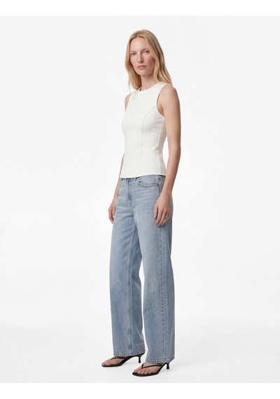 Koton Slim Fit Bisiklet Yaka Kolsuz Bluz Kırık Beyaz 6sak10030ek Ekru