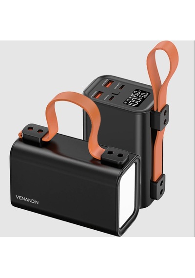 Venandin Opulix Pwb30b1 30.000 Mah Led Göstergeli 22.5w 100w Hızlı Kendinden Kablolu Powerbank Siyah
