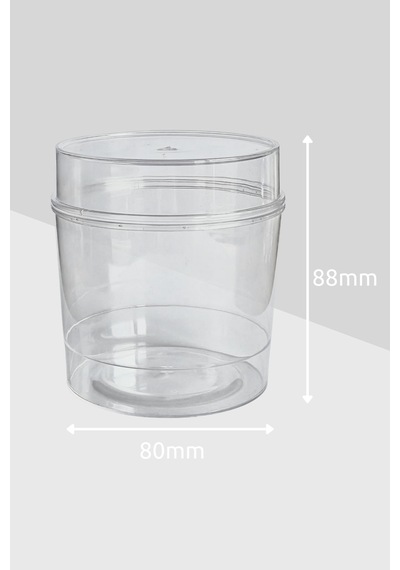 20 Li Plastik Magnolia Tatlı Kasesi 310 Cc Kapaklı Kristal Şeffaf Sunum Kabı - 832484790