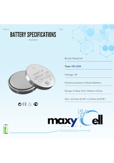 Maxycell 6 Adet Cr1220 Dl1220 1220 Lır1220 3v Maxycell Lityum Pil Lityum Düğme Pil