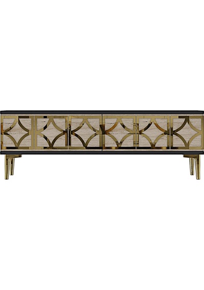 Tsa1237atg Lem Tv Sehpası Antrasit-traverten-gold 120cm Tsa1237atg Lem Tv Sehpası Antrasit-traverten-gold 120cm