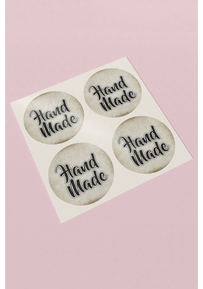 Hand Made Gri Eskitme Sticker 3x3cm St2355 Çok Renkli
