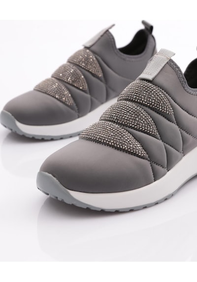 Dgn 222 Kadin Kalin Taban Baklava Desenli Sneaker Ayakkabi 222-2494-R10683 Gri - Gri