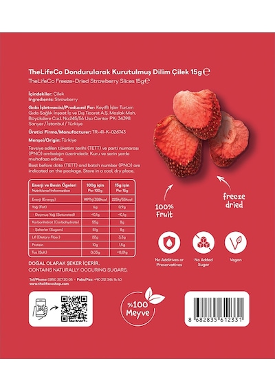 Thelifeco Freeze Dired - Dondurularak Kurutulmuş Meyve 3'lü Mix Mango-incir-çilek 45 G
