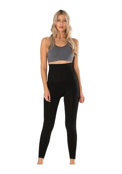 Young Fit 2 Beden Kadın Korse Tayt Siyah Yüksek Bel Korse Siyah