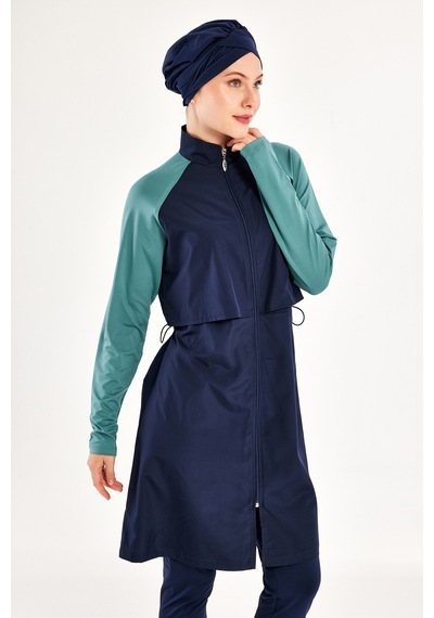 Adasea Reglan Kol Tam Kapalı Tesettür Mayo Debbıe 1405 Lacivert01 Lacivert