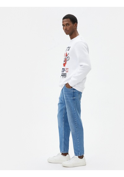 Koton Loose Fit Bol Kot Pantolon - Steve Jean Açık İndigo 4wam40404nd 4wam40404nd600 Açık İndigo Koton Loose Fit Bol Kot Pantolon - Steve Jean Açık İndigo 4wam40404nd 4wam40404nd600 Açık İndigo