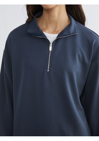 Lcw Everyday Lacivert Dik Yaka Kadın Sweatshirt