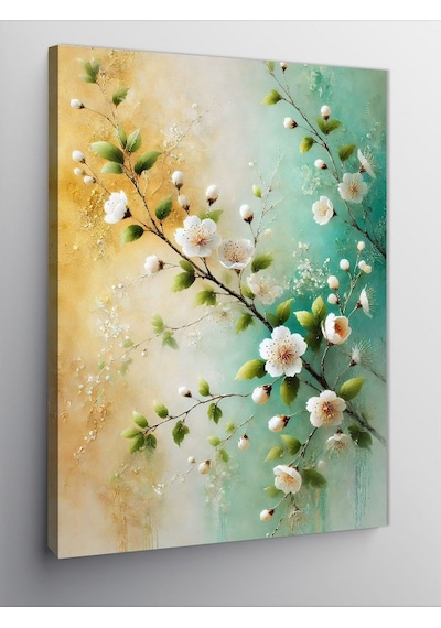 Kanvas Tablo Çiçekli Dal Motifi 100cmx140cm