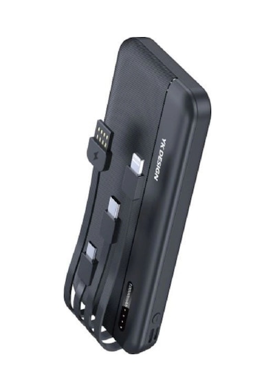 Biishe 10000 Mah Micro Type-c Usb Lightning 4 Kablolu Hızlı Kablosuz Şarj Powerbank Çok Renkli