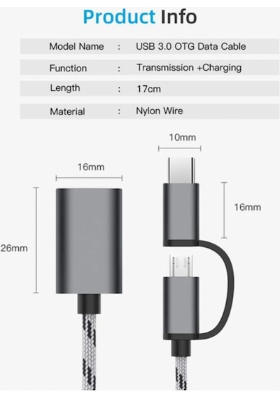 Ancheyn Usb 3.0 Otg To Type C Micro Usb Data Şarj Çevirici Dönüştürücü Adaptör 4901