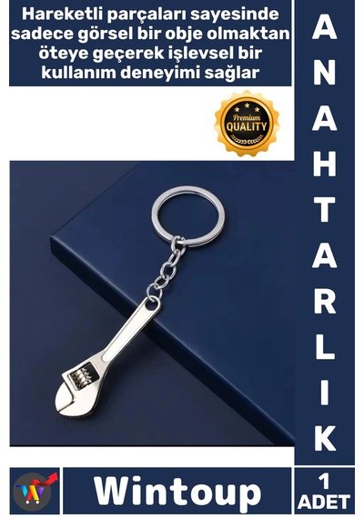 Anahtarlık Ayarlanabilir Metal Mini El Aleti Tasarım Fonksiyonel İngiliz Anahtarı Model Anahtarlık