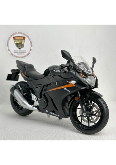 Suzuki Gsx250r 1:12 Sesli Işıklı Diecast Motosiklet Modeli - Siyah Turuncu