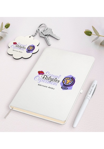 Kişiye Özel Sosyal Bilgiler Öğretmeni Beyaz Defter Kalem Ve Anaht N11.15896