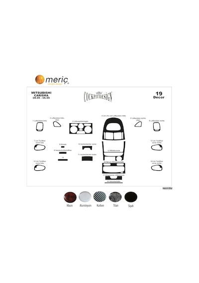 Meriç® Mitsubishi Carisma Ön Torpido Kaplama 19 Parça 1995-1999 (530156780)