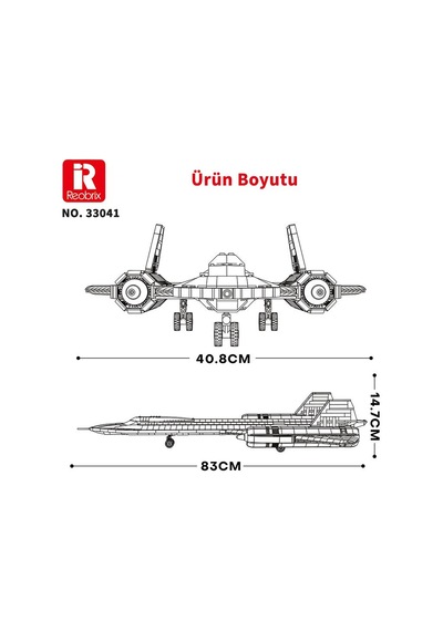 Reobrix 33041 Sr-71 Blackbird Yapı Blok Seti Building Blocks - 1733 Parça