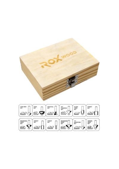 Rox Wood 12 Parça Ahşap Freze Seti 6mm Sap