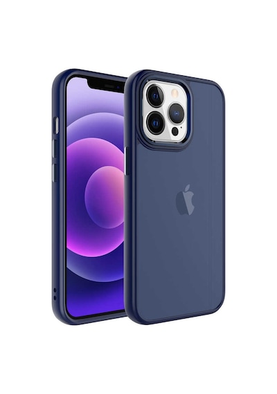 Kilifone - Apple Uyumlu iPhone 13 Pro Max - Kılıf Arkası Buzlu Sert Pc May Kapak - Lacivert
