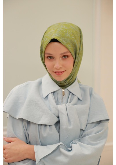 Silk Home Soft Eşarp 73082-23 Yağ Yeşili, Gümüş