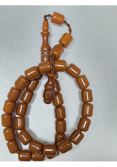Muhammed Azazi Usta İşçilikli Sıkma Kehribar Tesbih Teker Kesim 11088050