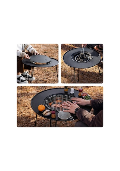 Morponi Katlanabilir Kamp Masası Izgaralı Mangal Özellikli Taşınabilir Outdoor Piknik Masa Renkli