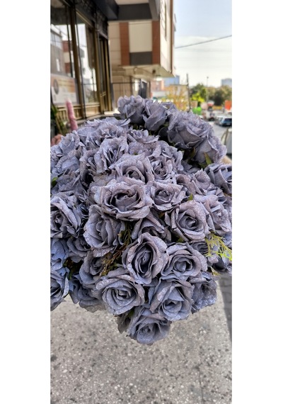 Rüzgar Yapay Çiçekçilik 40 Cm Mavi Pastel Gül Pastel Mavi