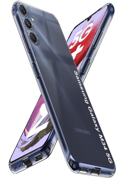 Samsung Galaxy Uyumlu M34 Kamera Korumalı Süper Silikon Şeffaf Kılıf