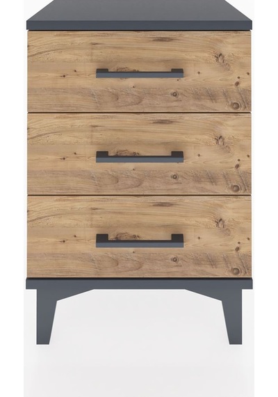 Arges Komodin 3 Çekmeceli 44x30x64 Antrasit-çam Antrasit