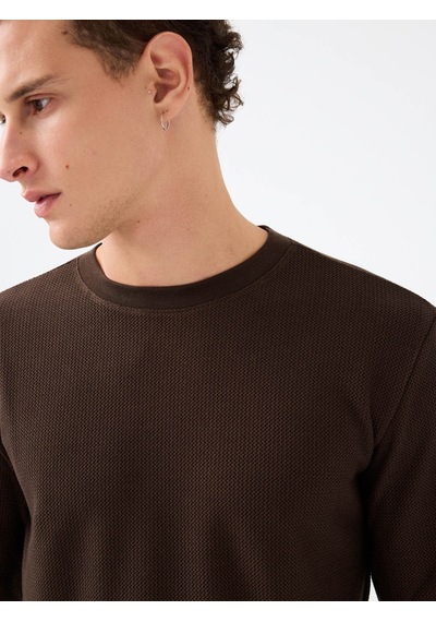 Loft Regular Fit Kahverengi Erkek Uzun Kollu T-shirt Lf2040679 Kahverengi