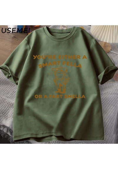 Flood Of Style Bir Akıllı T-shirts T-shirt Boy Retro Karikatür T Shirt Garip Kovboy Kurbağa T Shirt Kadın Er Yeşil