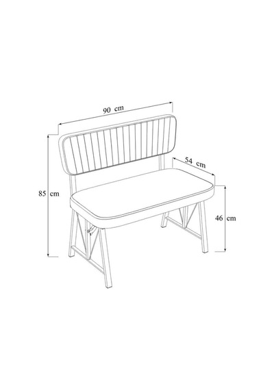 Hayat 70x110 Atlantik Mutfak Masası, Mutfak Masası Takımı, Yemek Masası, 2 Sandalye 1 Bench - Krem Krem