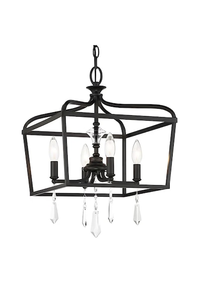 Lorel Kafesli Kristal Taşlı Sarkıt Retro Avize Lrl-4447-582 Siyah