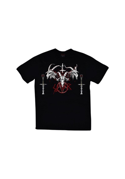 Stoned&Fame Slayer Baskılı Unisex %100 Pamuk Siyah T-shirt SIYAH
