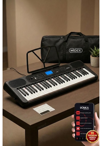 Midex Ps-5200bk Pro Org 61 Led Işıklı Tuş Hassasiyetli Bluetooth Midi