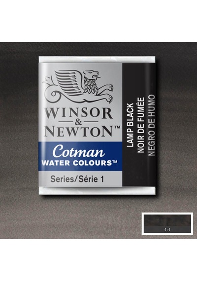 Winsor & Newton Cotman Yarım Tablet Suluboya Lamp Black 337 Karışık