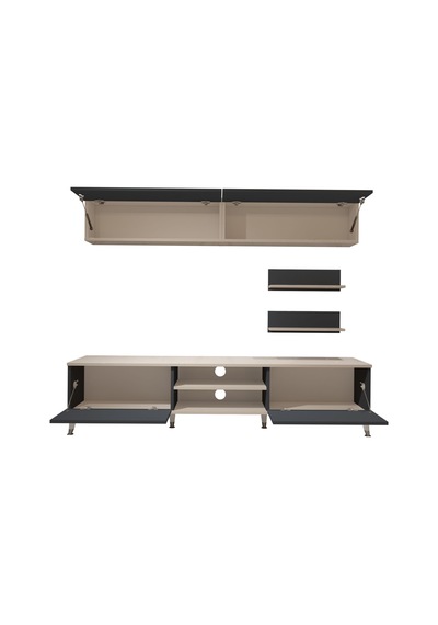 Decoraktiv Eko 5 Mdf Dvd Silver Tv Ünitesi Tv Sehpası Beyaz - Antrasit