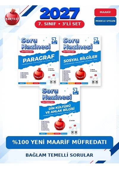 Soru Hazinesi 2027 7.sınıf Paragraf-sosyal-din %100 Maarif Modelbağlam Temelli Soru Hazinesi Seti