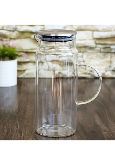 Morponi Çelik Kapaklı Vakumlu Borosilikat Cam Yağlık Sirkelik 1500 Ml 1 Adet Şeffaf