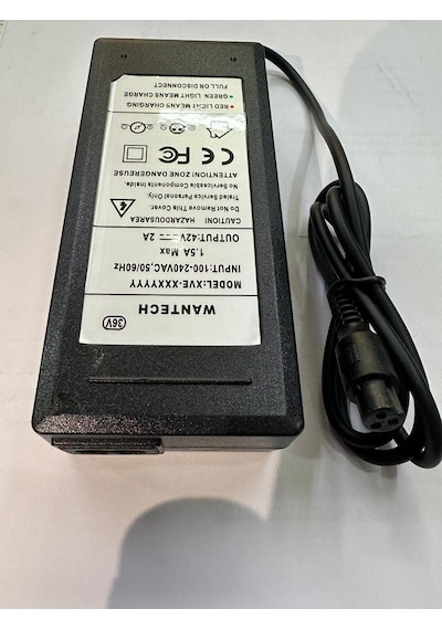42 volt 2 amper adaptör 42 volt 3 pinli adaptör 42 volt elektrikli scooter adaptörü 42 volt 2 amper 3 pinli ginger adaptörü