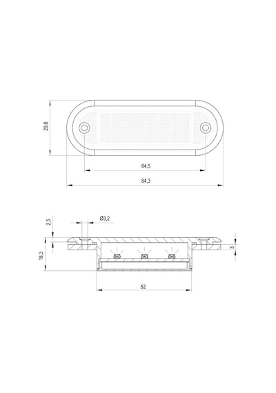 Sanel 24v Basamak Aydınlatma Lambası Beyaz 6 Ledli 85 30 Mm