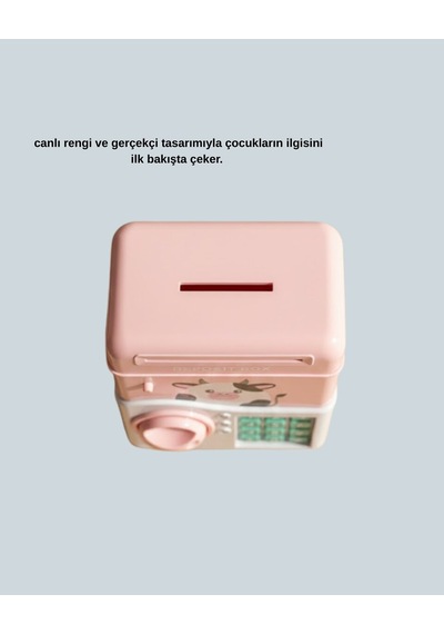 Atm Tasarımlı Pembe Işıklı Sesli Çocuk Kumbarası Mh-hs4734-9100