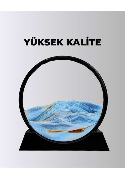 Rahatlatıcı Kum Sanatı Yuvarlak Cam Çerçeveli Hareketli Kum Resmi, Ofis Ve Ev İçin Etkileşimli Masaüstü Süs Diğer 64358218