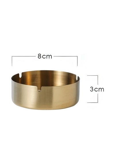 50 Adet Çelik Gold 8 Cm Kafe Restaurant Lokanta Yuvarlak Kül Tablası Küllük