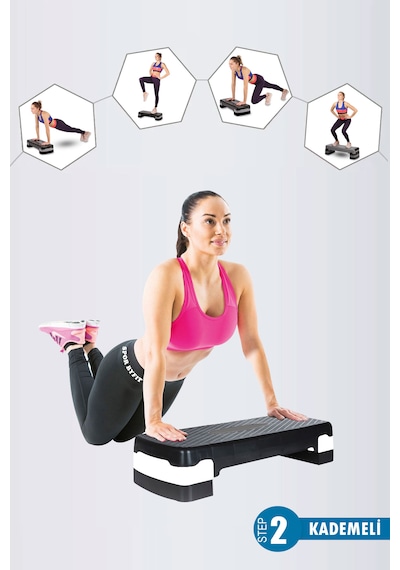 Spor Byfit 2 Kademeli Kaymaz Taban Fitness Egzersiz Step Tahtası