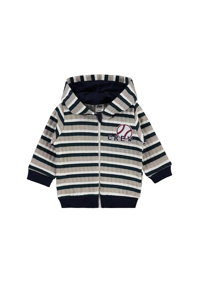 Civil Baby Crew Nakışlı 6-18 Ay Hırka - Bej Açık Vizon